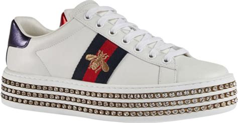 gucci white sneakers with crystals
